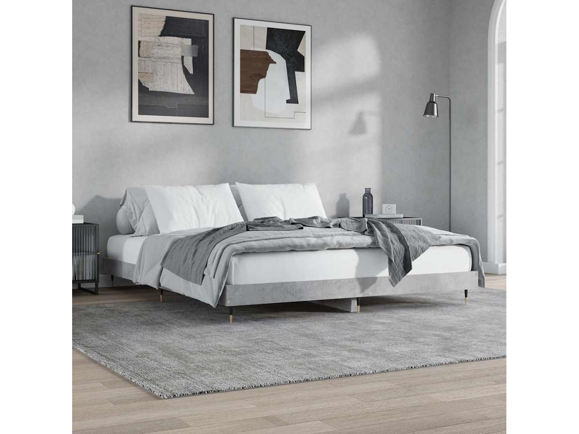 Vidaxl Estrutura De Cama 120x200 Cm Derivados De Madeira Cinza Cimento