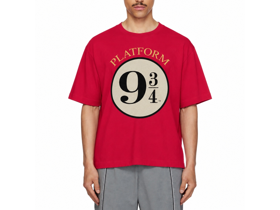Rockinstone Harry Potter Platform 9 34 Red T-shirt Size:xxl
