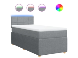 Box Spring Bed, Box Spring Beds Vidaxl Cinzeto Tecido (90 X 200 Cm)