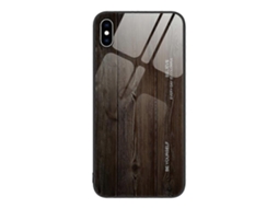 Capa Protetora De Vidro Com Textura De Madeira Para Iphone Xs Max