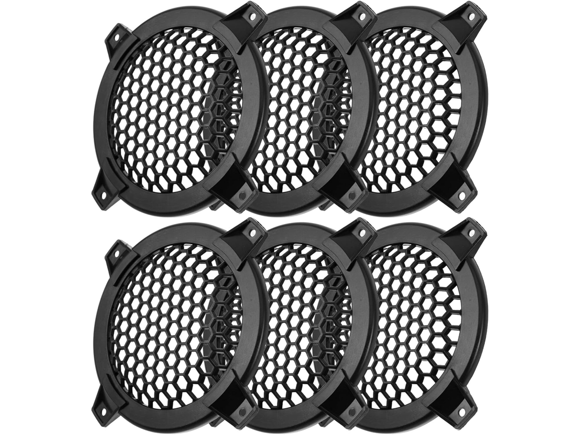 Kit De Proteção De Áudio Redondo Com 6 Peças Para Subwoofers, Incluindo Capa Protetora Contra Poeira.