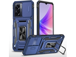 Capa Lente Deslizante Giratório para Oppo Oppo A17 4G HONGWE. Acrílico Anti-Choque Rígida Resistente Azul