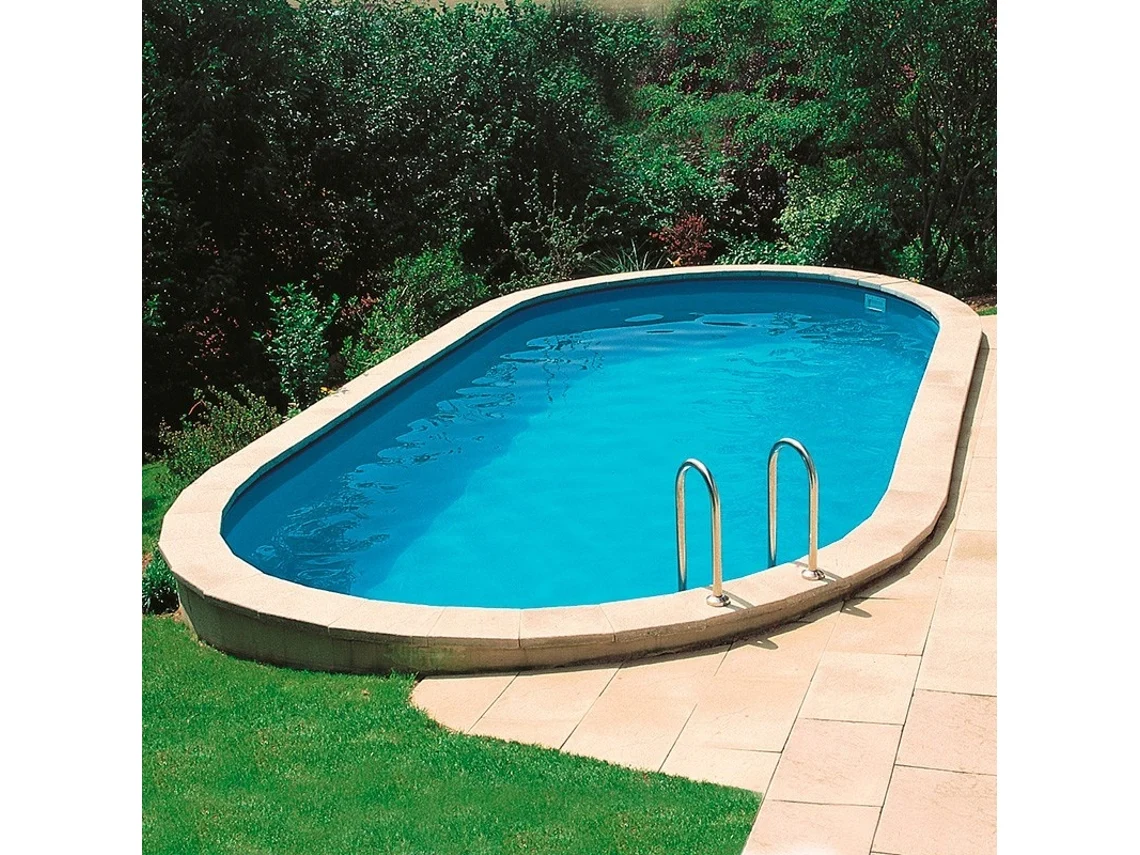 Piscina Semi-Enterrada GRE Ovalada Desmontável 500x300x150 cm