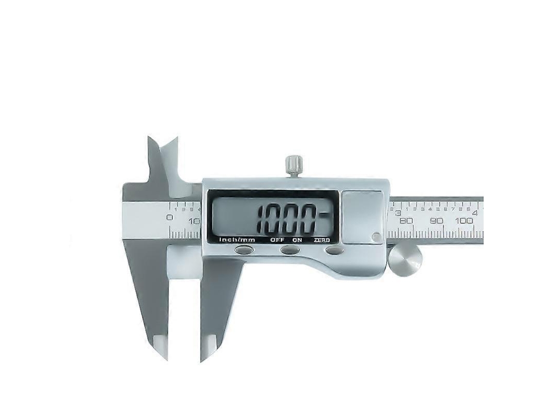 Pie de Rey Digital de Aço Inoxidável de 150mm com Tela LCD Grande para Medidas Precisas em Polegadas e Metradas S/MARCA