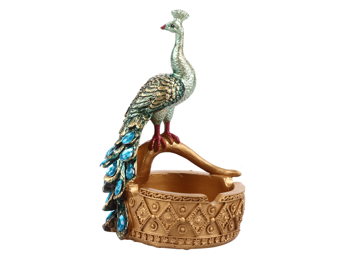 Vaso de suculentas, cinto de resina, artesanal, pavão, suporte para cigarro, decorativo, azul S/MARCA