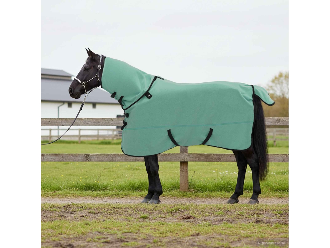 Vidaxl Cobertor De Cavalo Verde Especial 135 Cm Fleece De Poliéster