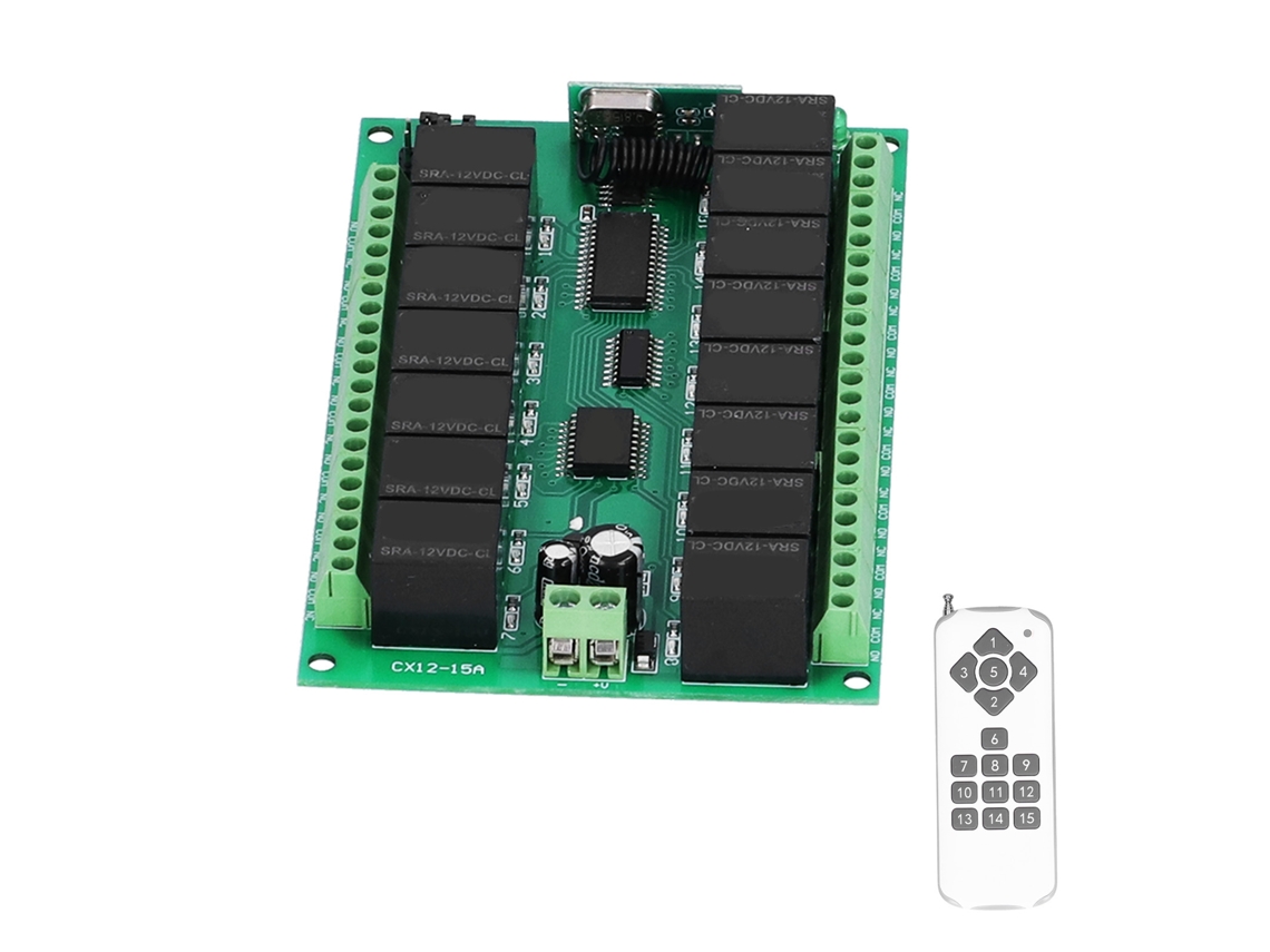 Interruptor Relé com Controlo Remoto Digital 15 Canais