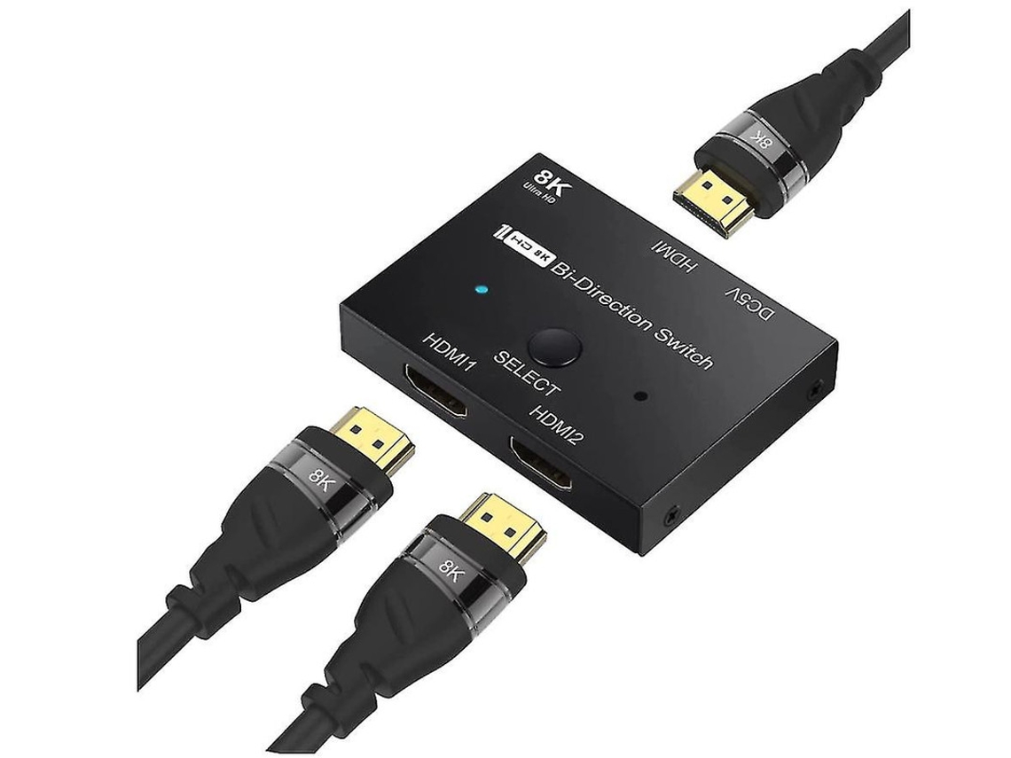 Hdmi 2.1 8k Divisor Comutador Bidirecional, 48 Gbps, 1 Em 2 E 2 Em 1 Saída, 8k60hz, 4k120hz, Compatível Xbox X, Ps5 Etc Preto Yizhood