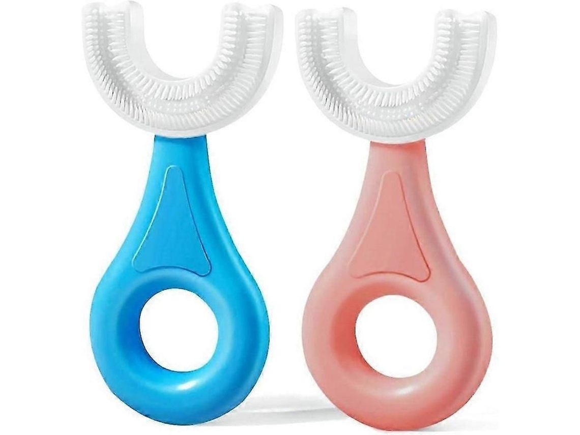 Escova de Dentes em Formato U para Crianças Pequenas Pacote com 2 Escovas Silicone Macio Qualidade Alimentar GOKOCO