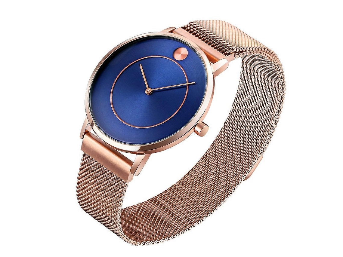 Relógio Feminino Skmei 9197 Com Mostrador Simples Sem Escala, Pulseira De Malha Metálica E Mecanismo De Quartzo.