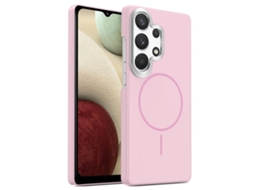 Capa Para Samsung Galaxy A13 4g Fina Circular Magsafe À Prova De Choque Dourada Em Policarbonato Rosa