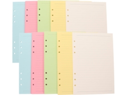 Conjunto de 2 Alipis A5 Folhas 100 para Diário Viagem, com 6 Furos, Papel Colorido Pautado, Ideal Escritório