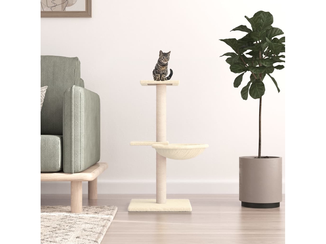 Vidaxl Árvore C/ Postes Arranhadores Sisal 72 Cm Cor Creme