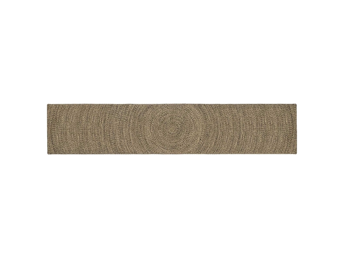 Vidaxl Tapete De Área Natural E Preto 80 X 400 Cm Juta