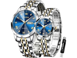 Lurelia Conjunto De Relógios Para Casal, Movimento De Quartzo, Data/calendário, Luminoso, 7,4 Polegadas, 40 Mm, 29 Mm, Aço Inoxidável, Liga De Zinco