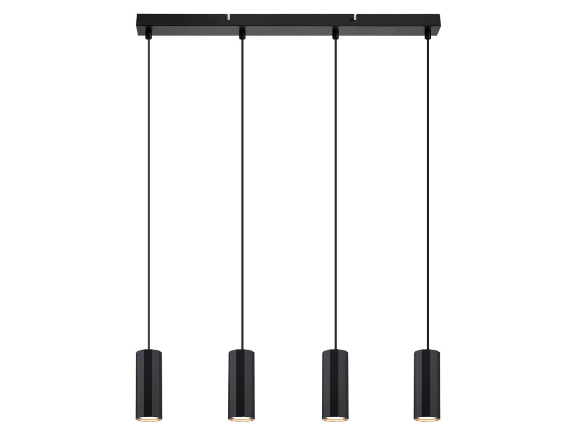 Nettlife Candeeiro Pendente De Metal Preto Diâmetro 60 Cm Gu10 4 Chamas Industrial Sala De Estar Lâmpada Moderna Para Interior Cozinha Quarto