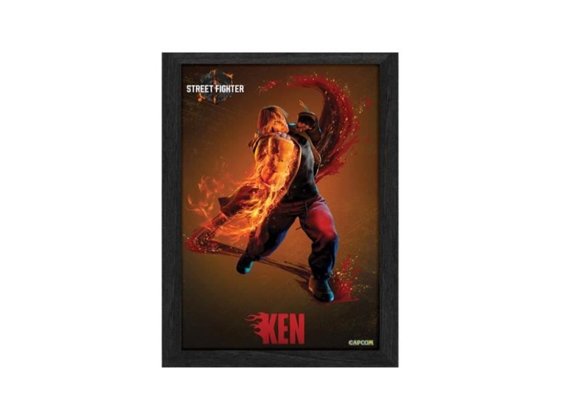 Cadre Pixel Frames Apenas Para Jogos Street Fighter 6 Ken 30cm X 23cm Lenticular Just For Games