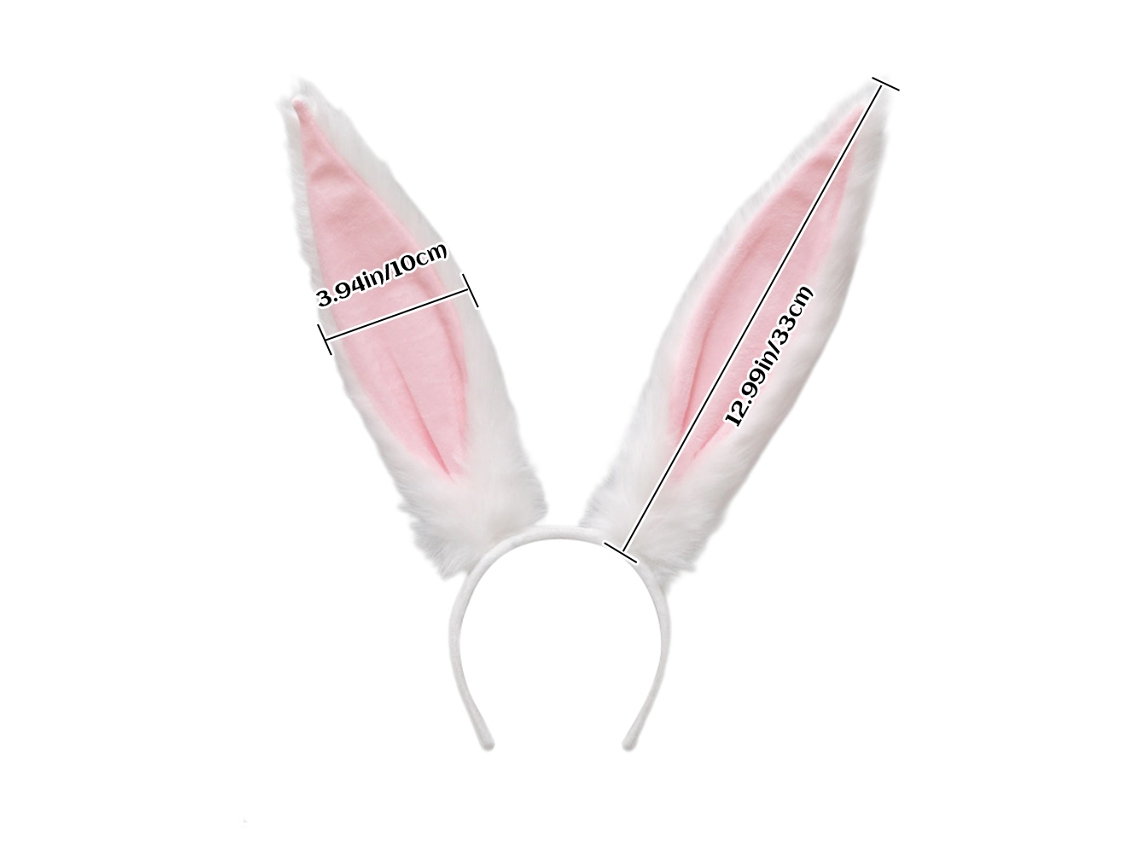 Mali 2 Tiaras Orelhas Coelho Páscoa Pelúcia Macia Acessórios Festas Cosplay 33*10cm