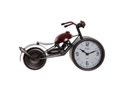 Relógio de Mesa Home Esprit Metal Vermelho Vidro Madeira MDF Vintage Motocicleta 32,5 x 10 x 18 cm