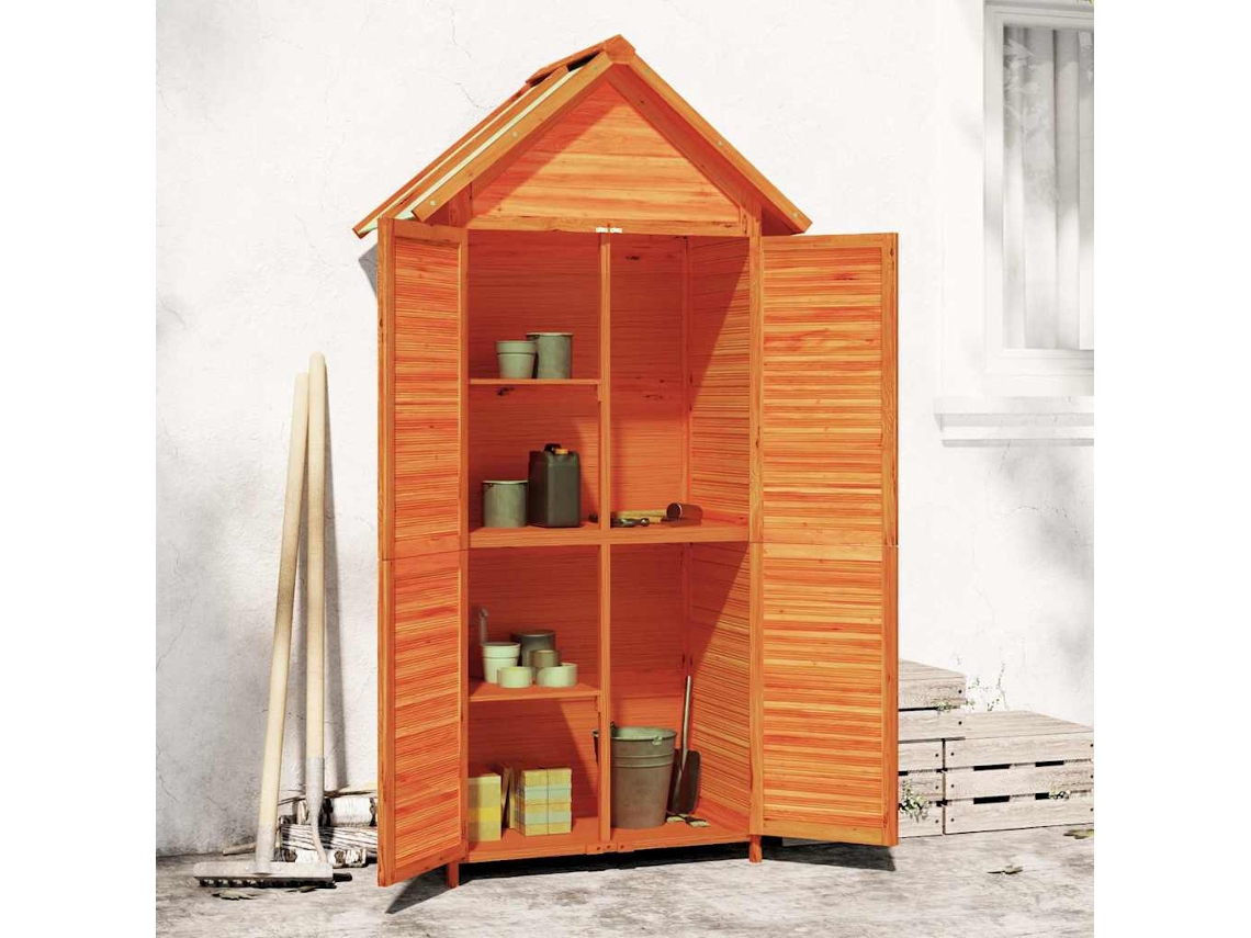 Vidaxl Abrigo P/ Ferramentas Jardim 89x52,5x175 Pinho Maciço Castanho