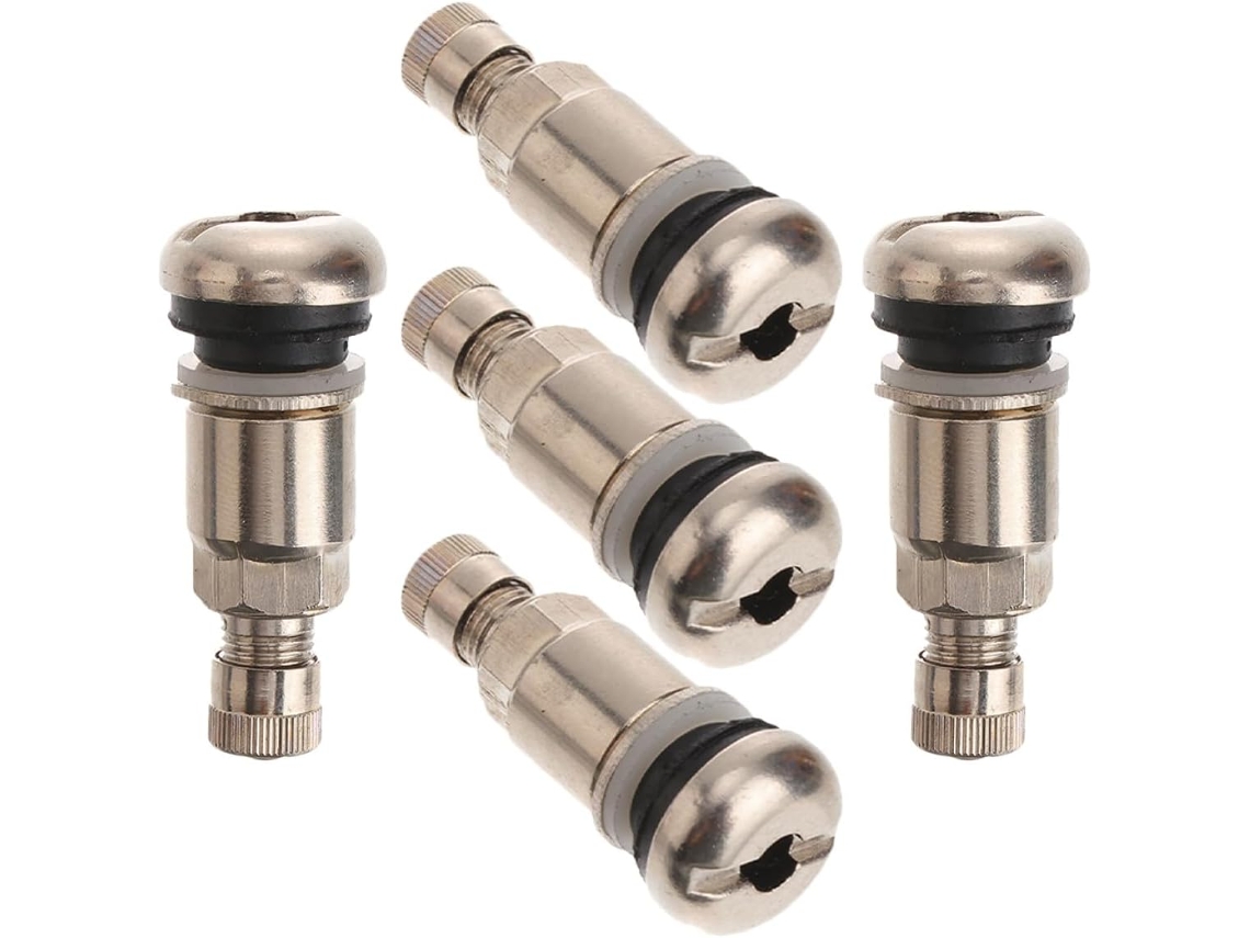 Conjunto De 5 Válvulas Pneus Aço Inoxidável Prateado Para Teste Pressão,projetos Bricolagem E...