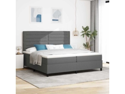 Vidaxl Cama Box Com Colchão Cinza Escuro 200 X 200 Cm Tecido