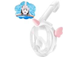 Máscara de mergulho infantil Czhhmart com rosto inteiro, visão de 180°, anti-embaçante e anti-vazamentos, com tubo de respiração, para crianças de 4 a 12 anos.