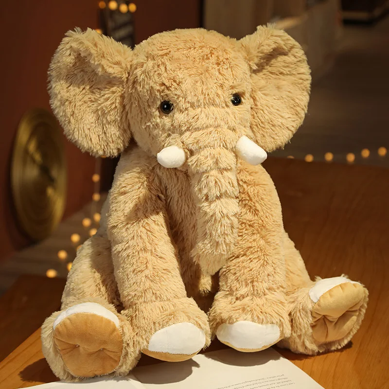 Elefante de Pelúcia Realista de Desenho Animado Fofo MDUG (marrom, 45cm)