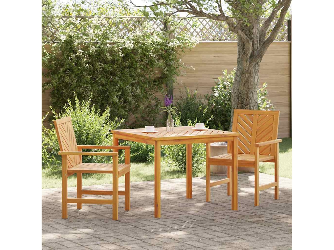Vidaxl Conjunto De Jantar Para Jardim 3 Unid. Castanho