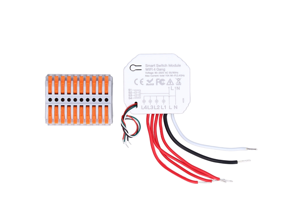Módulo de Interruptor de Luz Wifi de 4 Vias CHABERLU