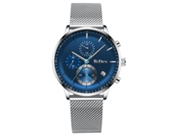 Relógio mecânico esqueleto MDUG automático, casual e elegante, dourado e azul