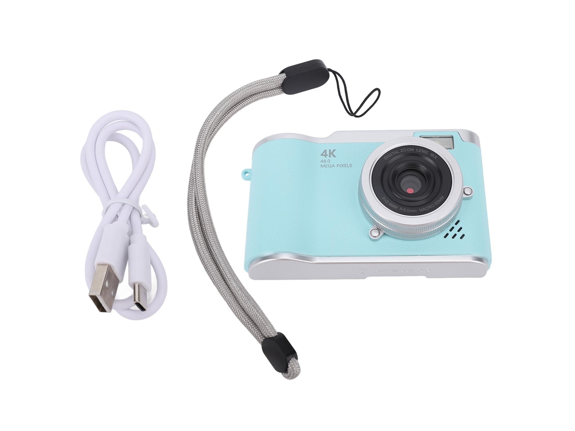 Câmera Digital 4K 48MP com Zoom de 18x, Foco Automático, Estabilizador de Imagem, Tela de 2,4 Polegadas, Luz de Preenchimento Integrada, Compacta, Ideal para Estudantes, Viagens Diárias, Verde LAXISCREED