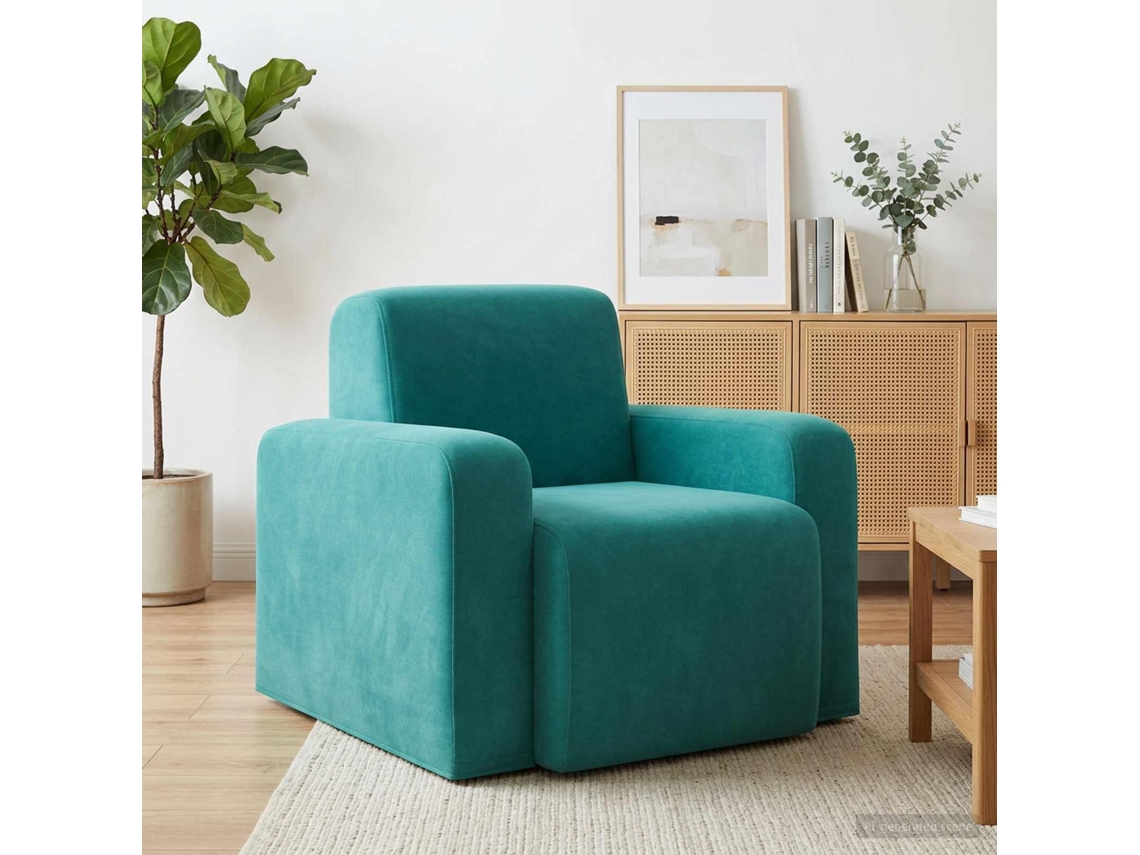 Vidaxl Poltrona Turquesa Veludo