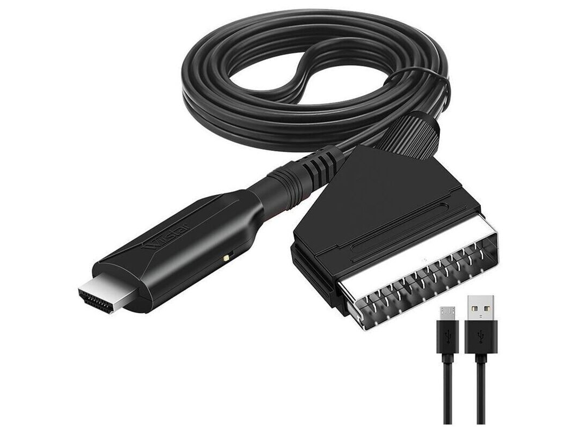 Conversor Pritel Scart para Hdmi com Cabo Hdmi. Compatível Tvs Full Hd 720p/1080p, Dvds, Vhs e Videocassetes. AQUAFORGE