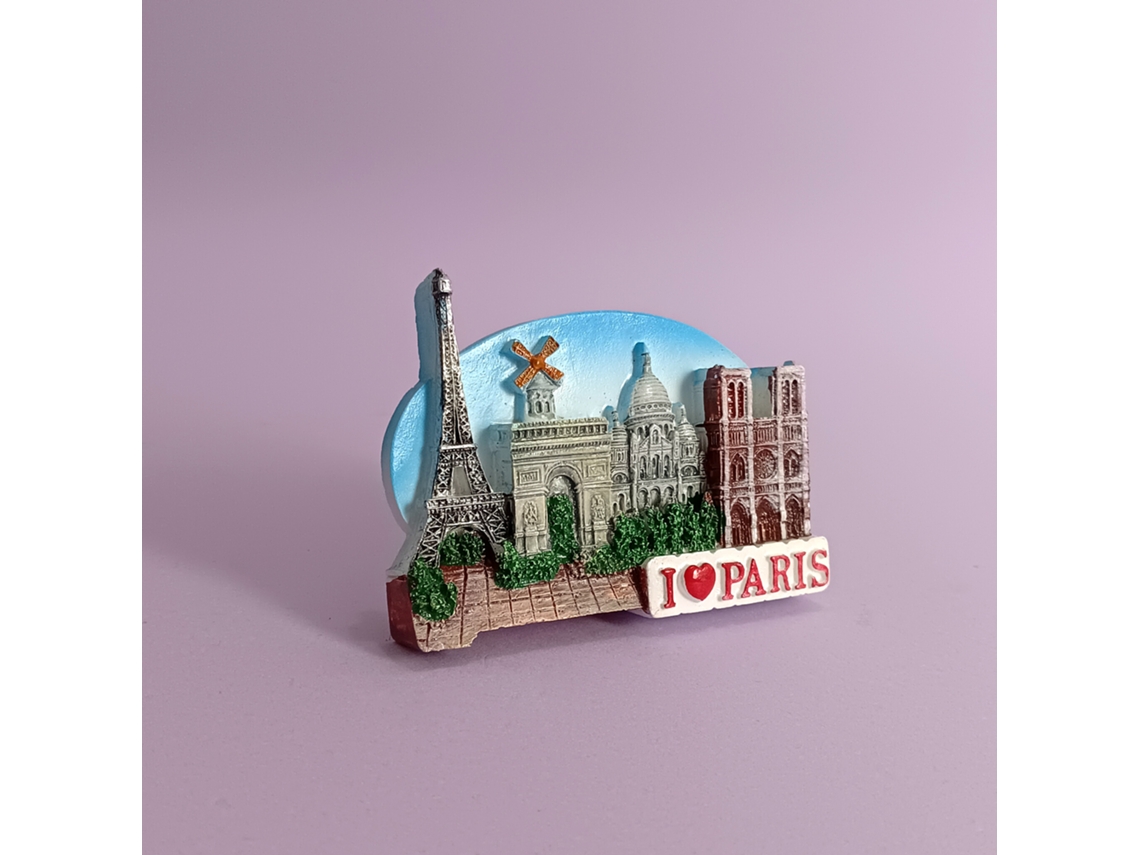 (eu Amo Paris) Ímã De Geladeira Do Museu Do Louvre E Da Torre Eiffel
