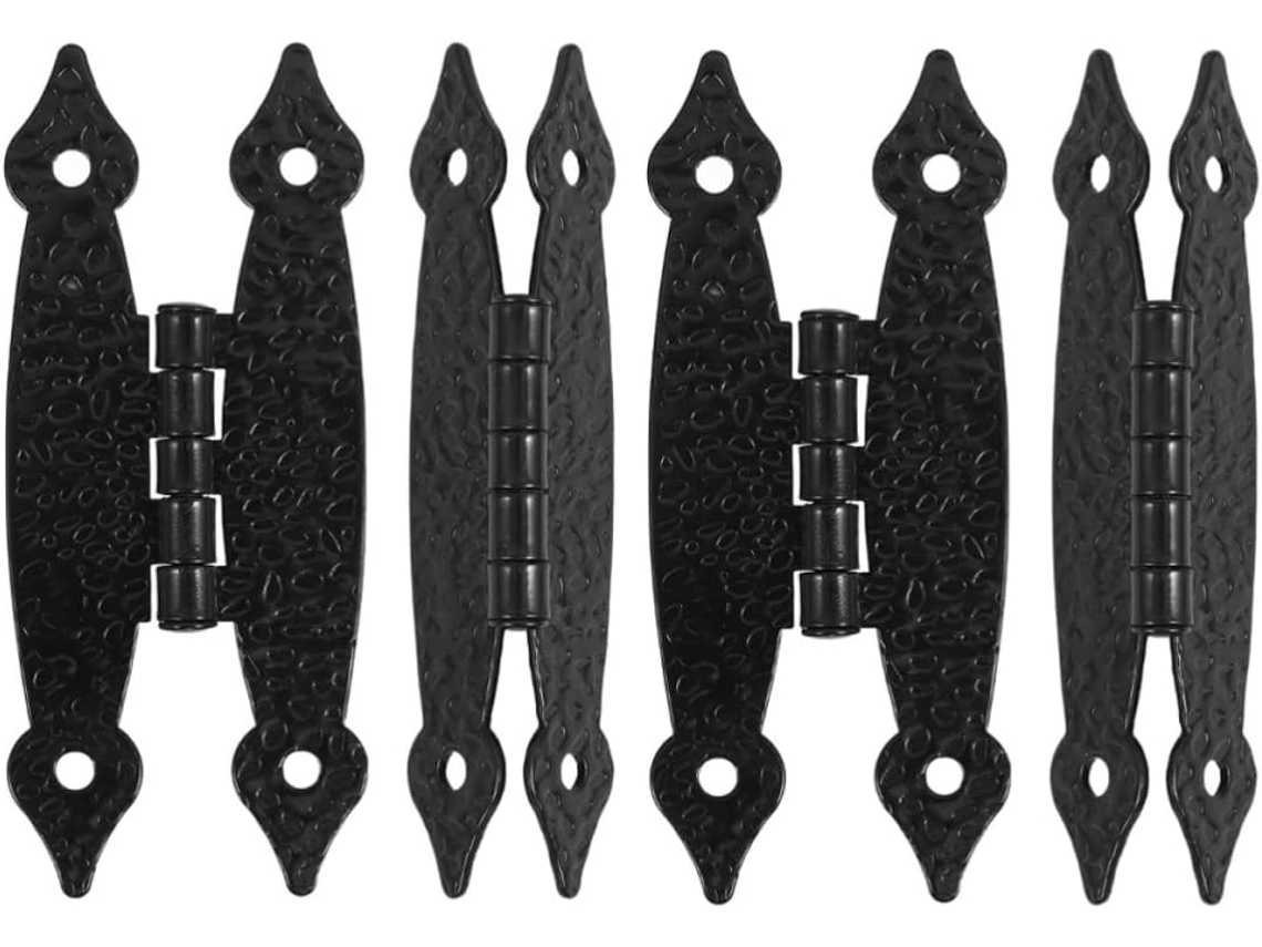 Dobradiças Rústicas Em Formato De Borboleta Tehaux, 4 Peças, 3, 5 Polegadas, Resistentes, Para Armários