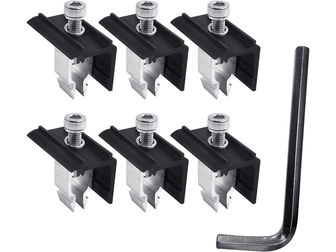 Kit De 6 Suportes De Fixação De Alumínio Para Painéis Solares Para Uso Doméstico E Profissional Com Acabamento