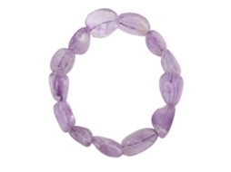 Pulsera De Amatista Elástica Talla Ajustable Pulsera De Perlas De Piedras Cristalinas Elegante Para Cumpleaños Aniversarios