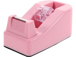 Dispensador De Fita Adesiva Pequeno Plástico Rosa Cortador Prático E Rápido Para Uso Na Mesa Adequado Escritório Casa