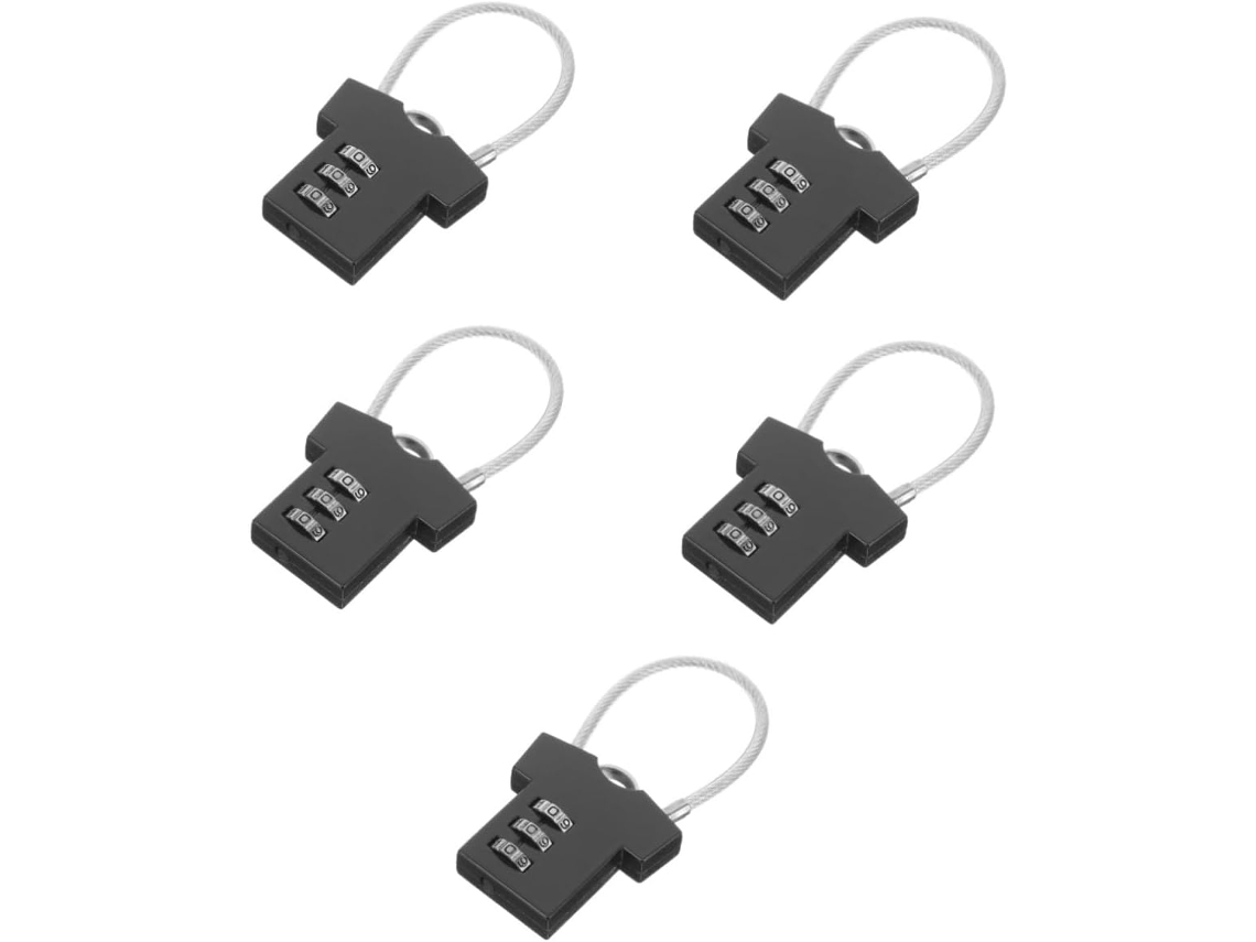 Conjunto De 5 Cadeados Digitais Com Combinação Para Segurança