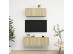 Vidaxl 2 Pcs Conjunto de Móveis Tv Derivados Madeira Carvalho Sonoma