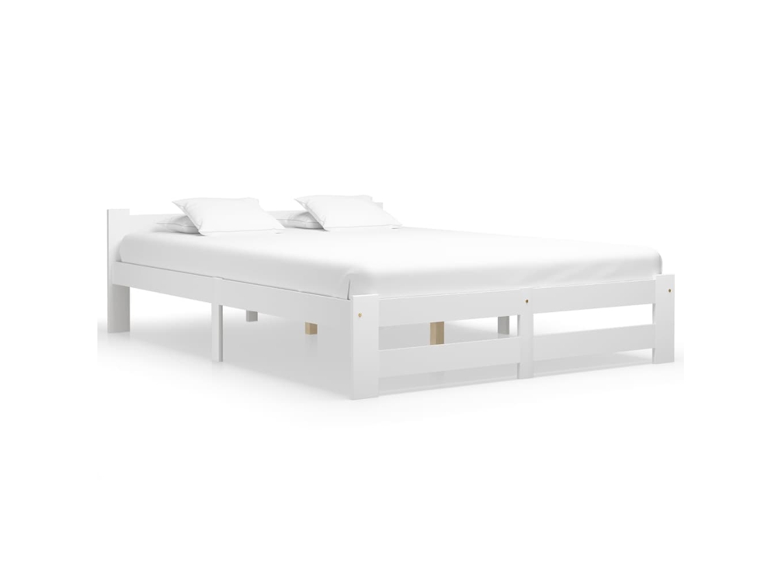 Estrutura De Cama 180x200 Cm Pinho Maciço Branco