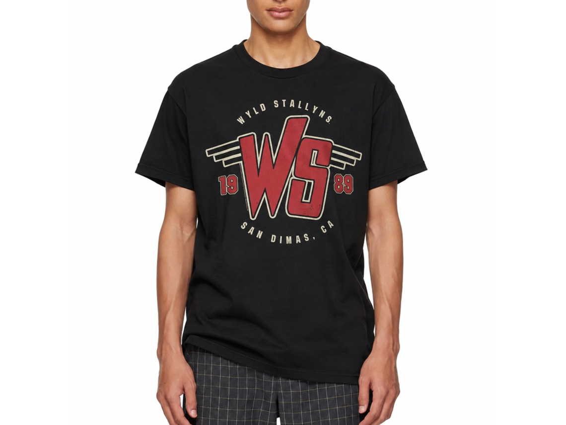 Rockinstone Bill And Ted Ws Logo 1989 Black Adult T-shirt Size:s