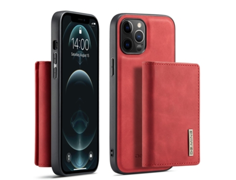 Capa Inch Para Iphone 13 Mini Dg.ming Pele Sintética Vermelho