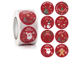 Adesivos de Natal Feliz Natal Redondos para Decoração e Presentes NEVEANCE