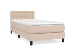 Cama box spring VIDAXL Marrom Couro Artificial (90x200 cm)