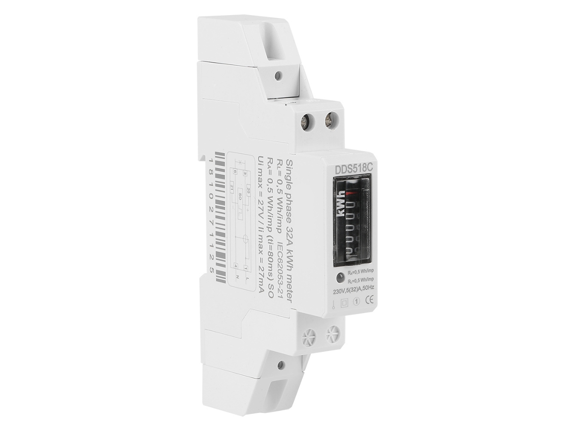 Medidor De Energia Monofásico Digital Lcd Din Rail 5-32a Kwh Classe 1/2 Iec62053