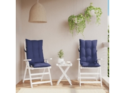 Almofadões Cadeira Encosto Alto 2pcs Tecido Oxford Azul Marinho Dkd Home Decor