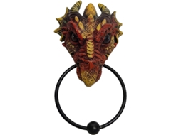 Porta-batedor em formato de cabeça de dragão, decoração gótica em resina pintada à mão, ornamento durável feito à mão com anel