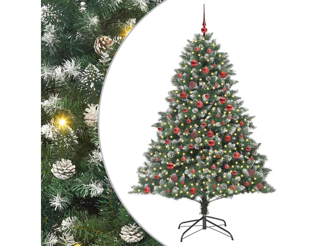 Vidaxl Árvore De Natal Artificial Verde 180 Cm Pvc, Plástico E Aço